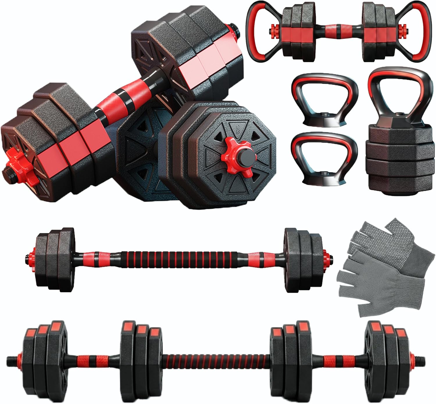 Dumbbell Set - Set di Pesi Regolabili 6-in-1 (Manubri