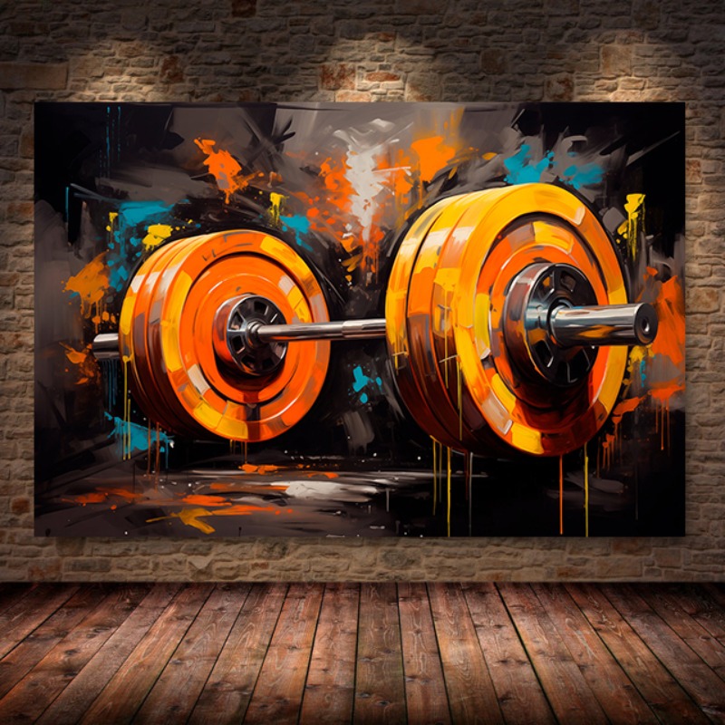 Graffiti Barbell Canvas Painti - Sports Equipment Poster recensione e prezzo