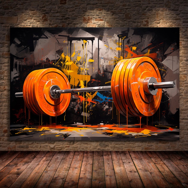 Graffiti Barbell Canvas Painti - Sports Equipment Poster recensione e prezzo